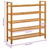 vidaXL Shoe Rack with 5 Shelves 100x27x100 cm Solid Oak Wood