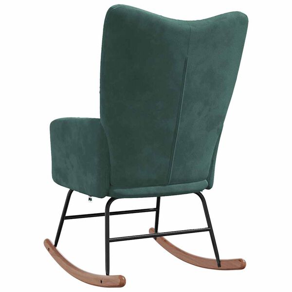 vidaXL Rocking Chair Dark Green Velvet