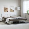 vidaXL Metal Bed Frame without Mattress with Headboard White 183x213cm