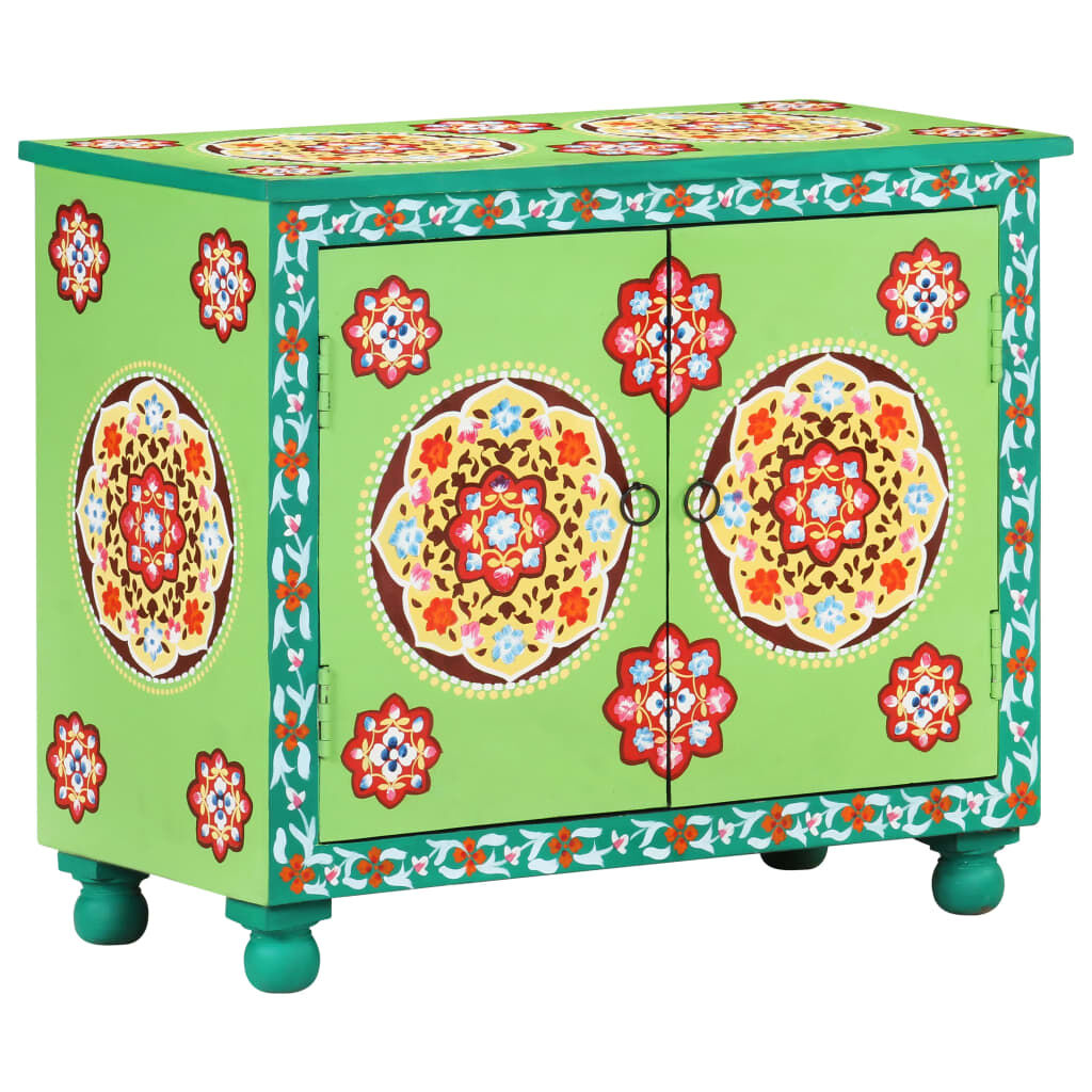 vidaXL Hand Painted Sideboard Multicolour 70x35x60 cm Solid Mango Wood