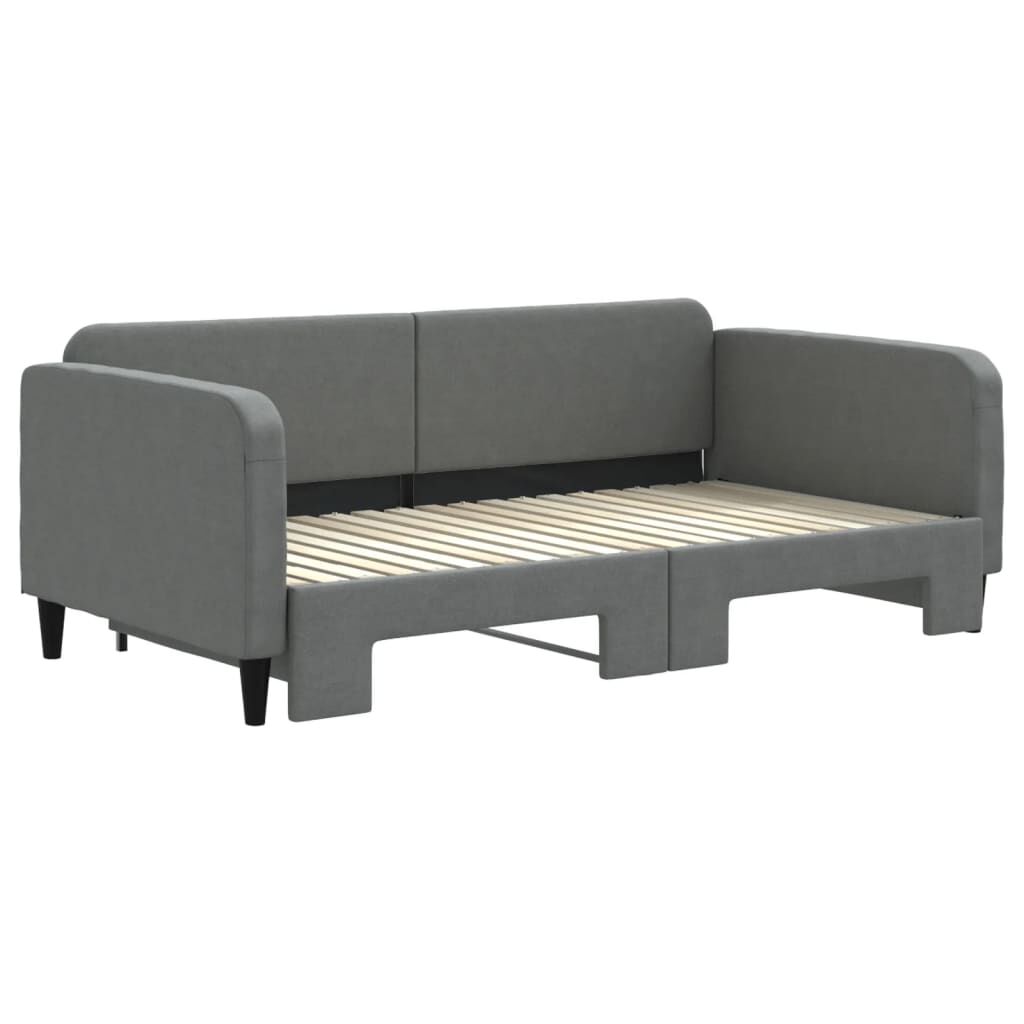 vidaXL Daybed with Trundle without Mattress Dark Grey 100x190 cm