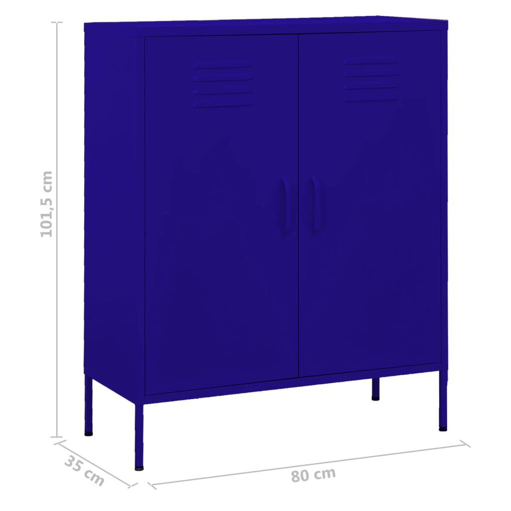 vidaXL Storage Cabinet Navy Blue 80x35x101.5 cm Steel