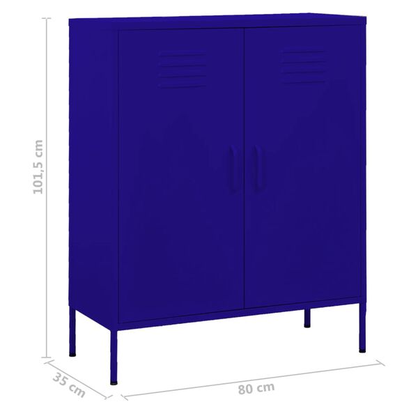 vidaXL Storage Cabinet Navy Blue 80x35x101.5 cm Steel