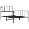 vidaXL Metal Bed Frame without Mattress with Footboard Black 100x200cm