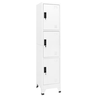 vidaXL Locker Cabinet White 38x45x180 cm Steel