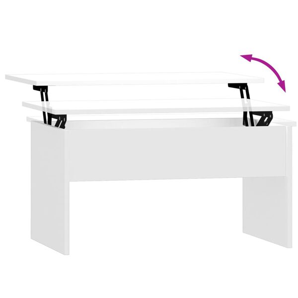 vidaXL Coffee Table High Gloss White 80x50.5x41.5 cm Engineered Wood
