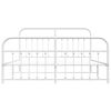 vidaXL Metal Bed Frame without Mattress with Footboard White 183x213cm