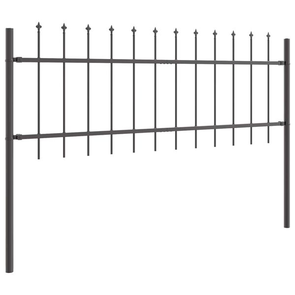 vidaXL Garden Fence Grey 1.7 x 0.6 m Powder-coated steel
