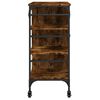 vidaXL Kitchen Trolley Smoked Oak 87.5x38.5x84.5 cm Engineered Wood