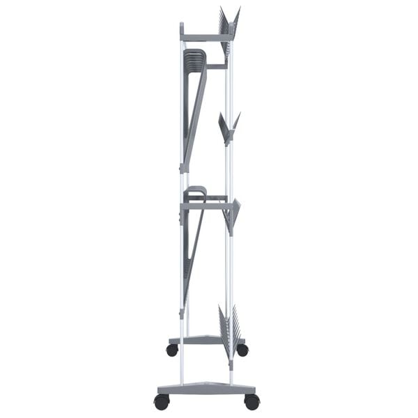vidaXL Shoe Rack with Wheels Silver 89x27x120 cm