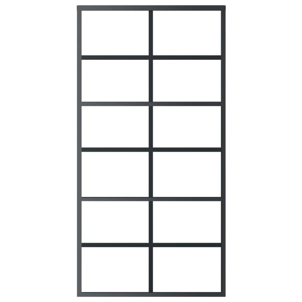 vidaXL Sliding Door ESG Glass and Aluminium 102x205 cm Black