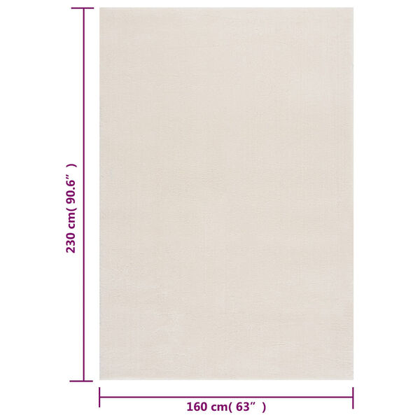 vidaXL Washable Rug Soft Shaggy Cream 160x230 cm Anti Slip