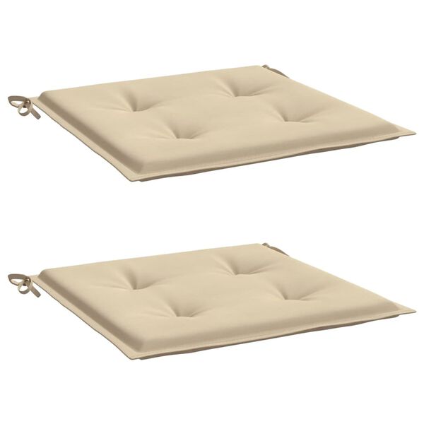 vidaXL Garden Chair Cushions 2 pcs Beige 50x50x4 cm Oxford Fabric