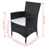 vidaXL 11 Piece Outdoor Dining Set with Cushions Poly Rattan Black