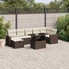 vidaXL 8 Piece Garden Sofa Set with Cushions Brown Poly Rattan