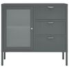 vidaXL Sideboard Anthracite 75x35x70 cm Steel and Tempered Glass