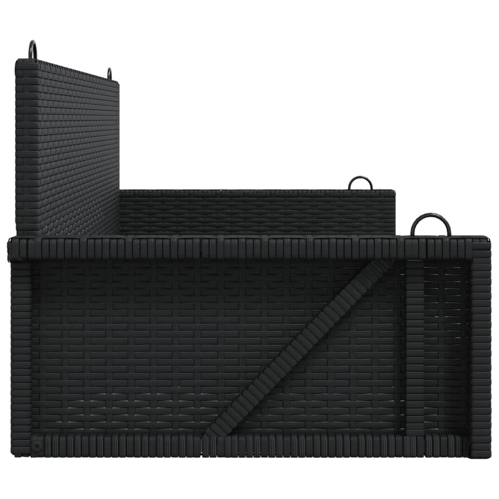 vidaXL Swing Bench Black 119x56x48 cm Poly Rattan