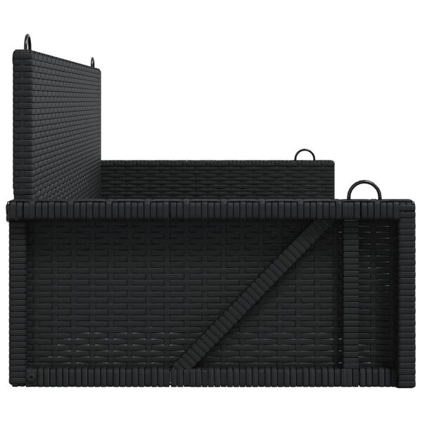 vidaXL Swing Bench Black 119x56x48 cm Poly Rattan
