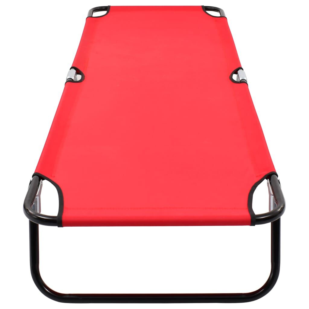 vidaXL Folding Sun Lounger Red Steel