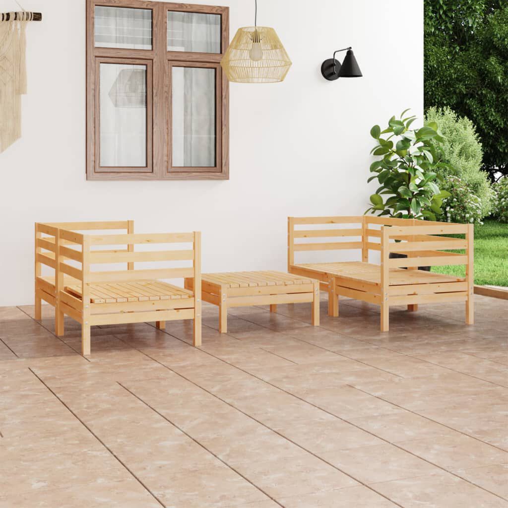 vidaXL 5 Piece Garden Lounge Set Solid Pinewood