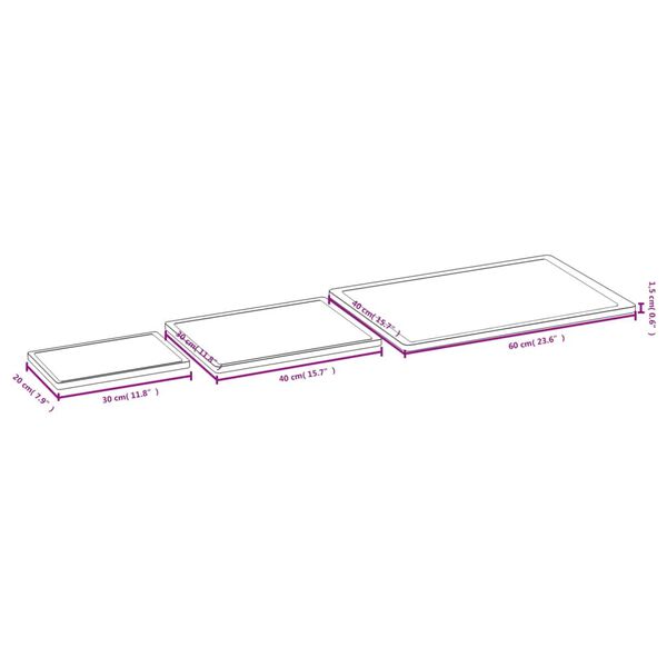 vidaXL 3 Piece Chopping Board Set Bamboo