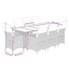 vidaXL 9 Piece Garden Bistro Set with Cushions Grey Poly Rattan