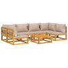 vidaXL 7 Piece Garden Lounge Set with Taupe Cushions Solid Wood