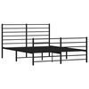 vidaXL Metal Bed Frame without Mattress with Footboard Black 150x200cm