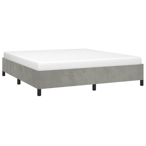 vidaXL Bed Frame without Mattress Light Grey California King Velvet