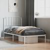 vidaXL Metal Bed Frame without Mattress with Headboard White 90x200cm