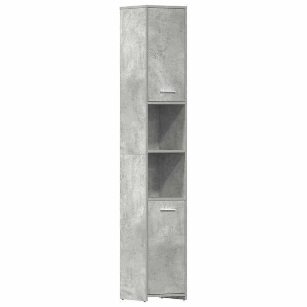 vidaXL Bathroom Cabinet Concrete Grey 30x30x183.5 cm Engineered Wood