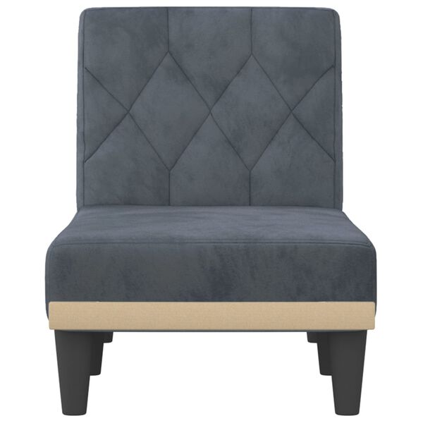 vidaXL Chaise Longue Dark Grey Velvet