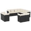vidaXL 11 Piece Garden Sofa Set with Cushions Black Poly Rattan