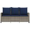 vidaXL Garden Sofa 3-Seater with Cushions&Table Grey Poly Rattan