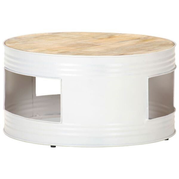 vidaXL Coffee Table White 68x68x36 cm Solid Mango Wood