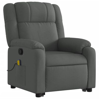 vidaXL Stand up Massage Recliner Chair Dark Grey Fabric