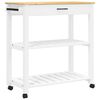 vidaXL Kitchen Trolley MONZA 84x40x90 cm Solid Wood Pine
