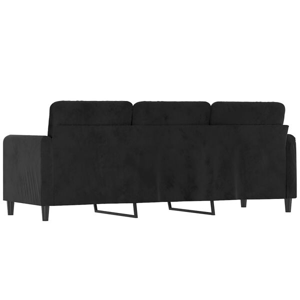 vidaXL 3-Seater Sofa Black 180 cm Velvet