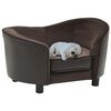 vidaXL Dog Sofa Brown 69x49x40 cm Plush and Faux Leather