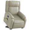 vidaXL Stand up Massage Recliner Chair Cream Faux Leather