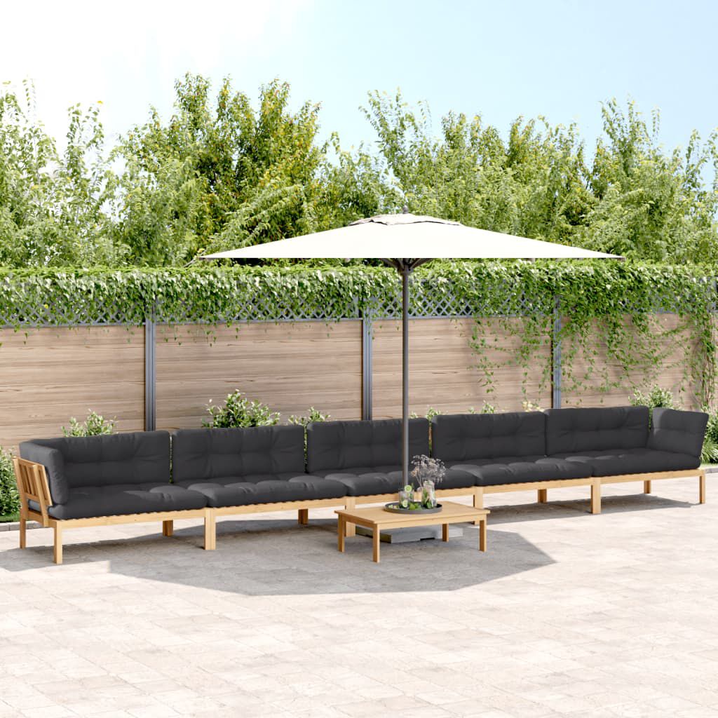 vidaXL 6 Piece Garden Pallet Sofa Set with Cushions Solid Wood Acacia