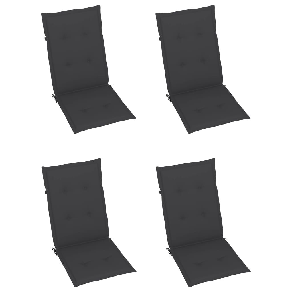 vidaXL Folding Garden Chairs 3 pcs with Cushions Solid Acacia Wood