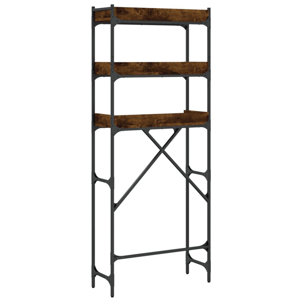 vidaXL Washing Machine Shelf Smoked Oak 67x25x163 cm Engineered Wood