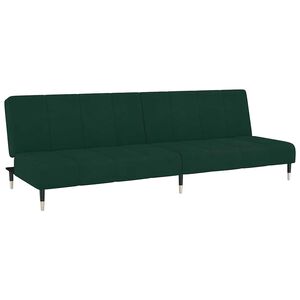 vidaXL 2-Seater Sofa Bed Dark Green Velvet