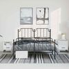 vidaXL Metal Bed Frame without Mattress with Footboard Black 183x213cm