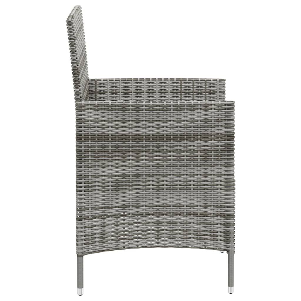 vidaXL Garden Chairs with Cushions 2 pcs Poly Rattan Grey