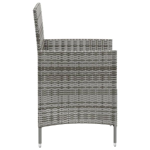 vidaXL Garden Chairs with Cushions 2 pcs Poly Rattan Grey