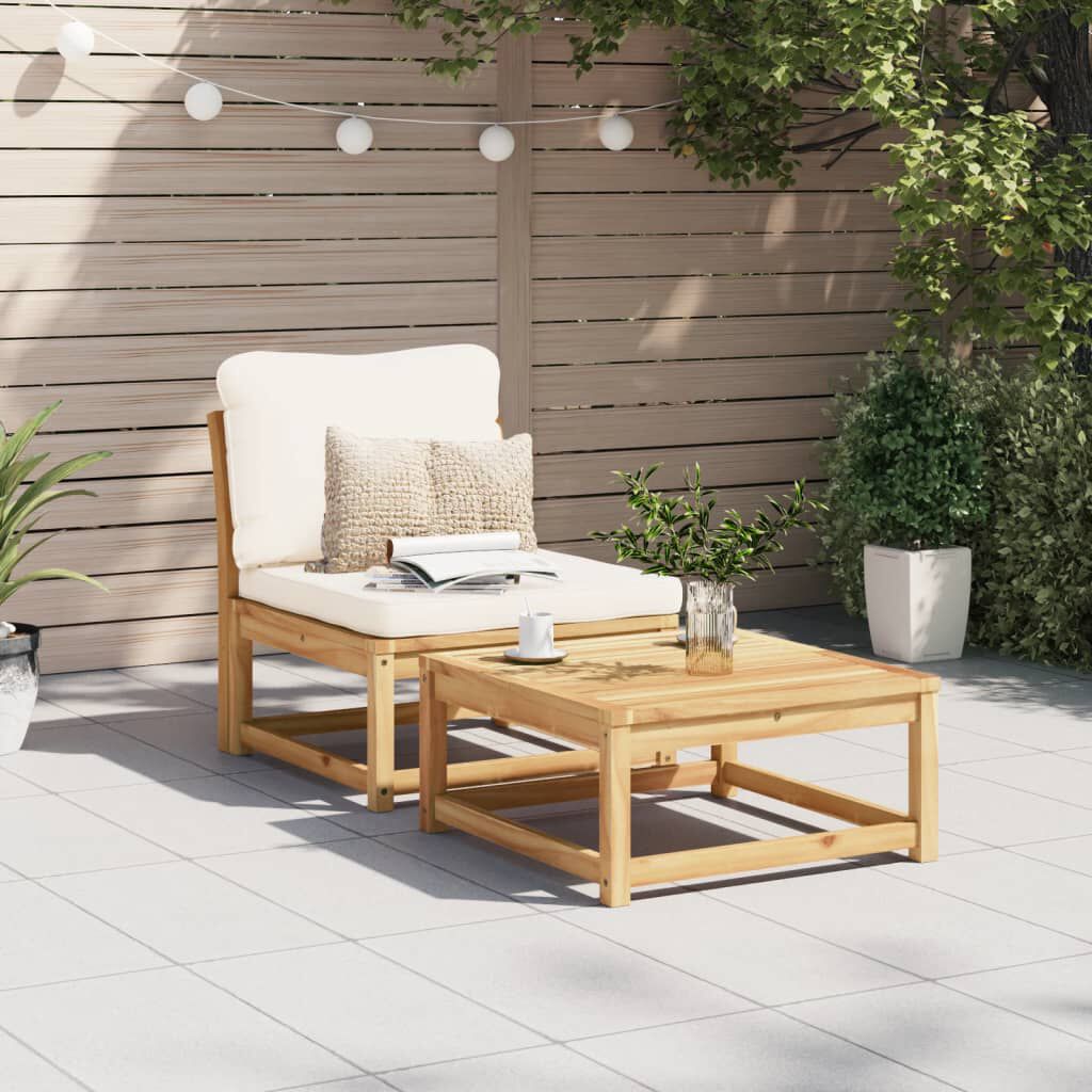 vidaXL Garden Sofa with Cushions Solid Wood Acacia