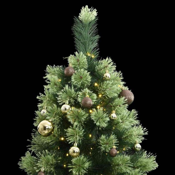 vidaXL Artificial Hinged Christmas Tree 300 LEDs & Ball Set 180 cm