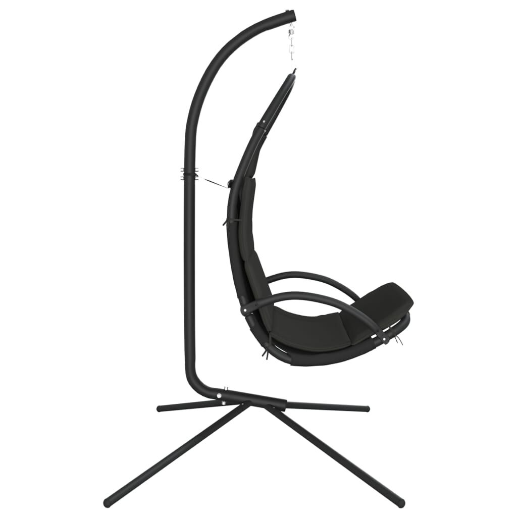vidaXL Garden Swing Chair with Cushion Dark Grey Oxford Fabric&Steel